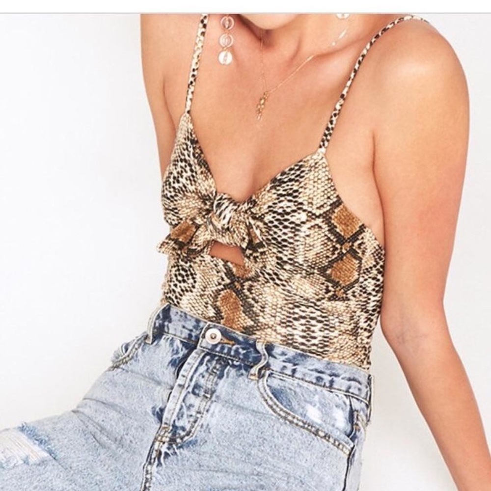 NWOT Dance and Marvel Snakeskin Print Body Suit